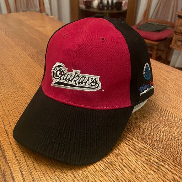 Men's Idaho Falls Chukars Red/Black Hook and Loop Baseball Hat Cap - Picture 1 of 10